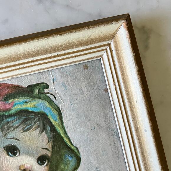 Vintage 60s MAIO Mardi Gras Boy Framed Lithograph Print / 14 x 17 - Picture 4 of 8